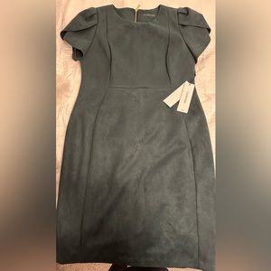 Dark Green Calvin Klein Faux Suede Dress NWT